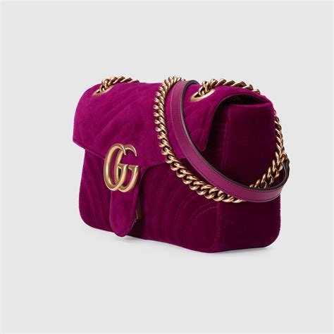 gucci marmont velluto fucsia|Gucci Marmont velvet bag.